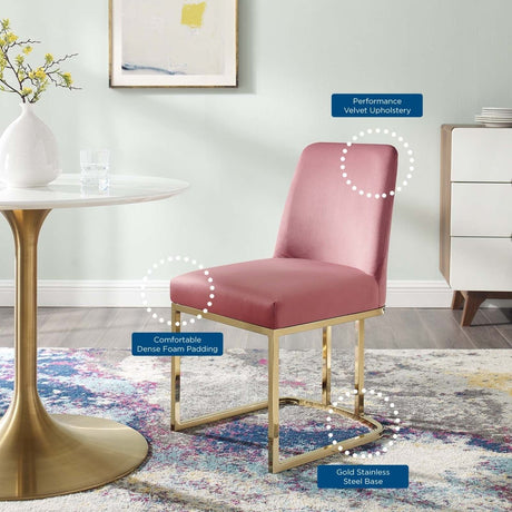 Amplify Sled Base Performance Velvet Dining Chairs - Set of 2 - BUILDMYPLACE