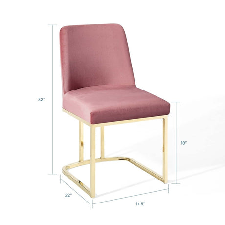 Amplify Sled Base Performance Velvet Dining Chairs - Set of 2 - BUILDMYPLACE