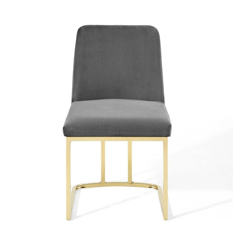 Amplify Sled Base Performance Velvet Dining Chairs - Set of 2 - BUILDMYPLACE
