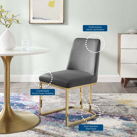 Amplify Sled Base Performance Velvet Dining Chairs - Set of 2 - BUILDMYPLACE