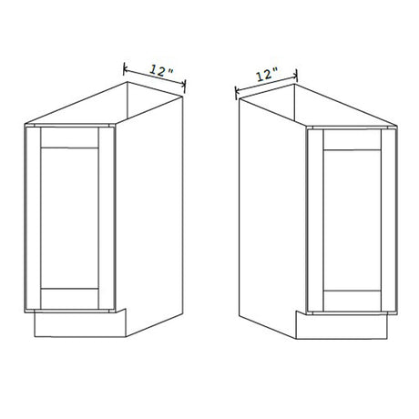 Angle Base Cabinet - 12W x 34 - 1/2H x 24D - 2D LEFT - Aria Shaker Espresso - BUILDMYPLACE