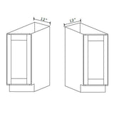 Angle Base Cabinet - 12W x 34 - 1/2H x 24D - 2D LEFT - Aspen White - BUILDMYPLACE