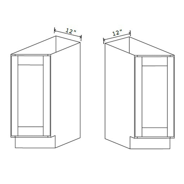 Angle Base Cabinet - 12W x 34 - 1/2H x 24D - 2D LEFT - Aspen White - RTA - BUILDMYPLACE