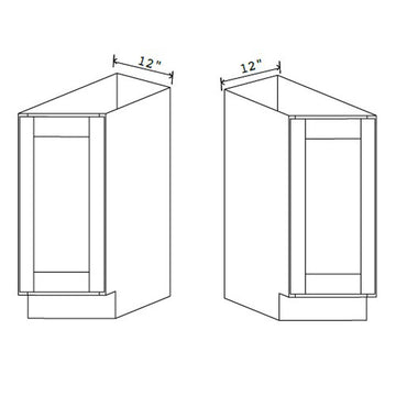 Angle Base Cabinet - 12W x 34-1/2H x 24D - 2D RIGHT - Aria Shaker Espresso