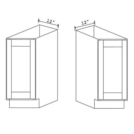 Angle Base Cabinet - 12W x 34 - 1/2H x 24D - 2D RIGHT - Aria Shaker Espresso - BUILDMYPLACE