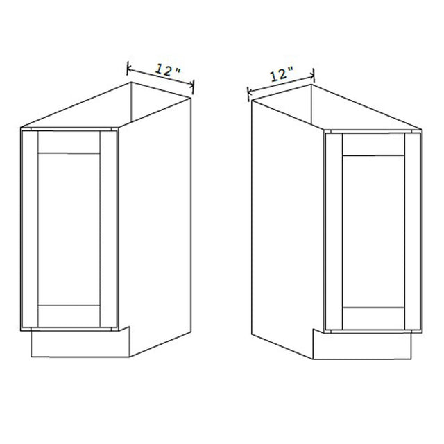 Angle Base Cabinet - 12W x 34 - 1/2H x 24D - 2D RIGHT - Aria Shaker Espresso - BUILDMYPLACE