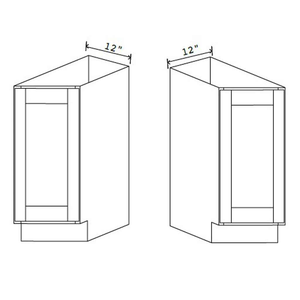 Angle Base Cabinet - 12W x 34-1/2H x 24D - 2D RIGHT - Aspen Charcoal Grey