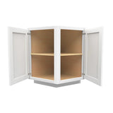 Angle Base Cabinet - 24W x 34 - 1/2H x 24D - 2D - Aria White Shaker - BUILDMYPLACE