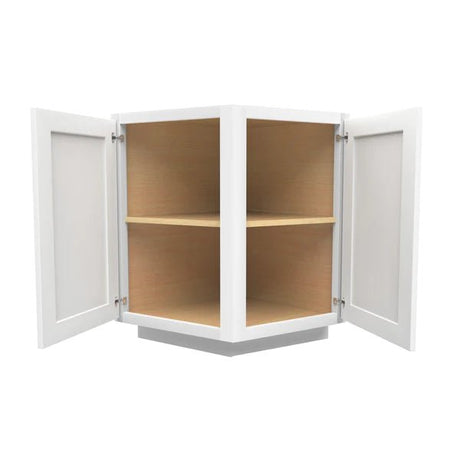 Angle Base Cabinet - 24W x 34 - 1/2H x 24D - 2D - Aria White Shaker - RTA - BUILDMYPLACE