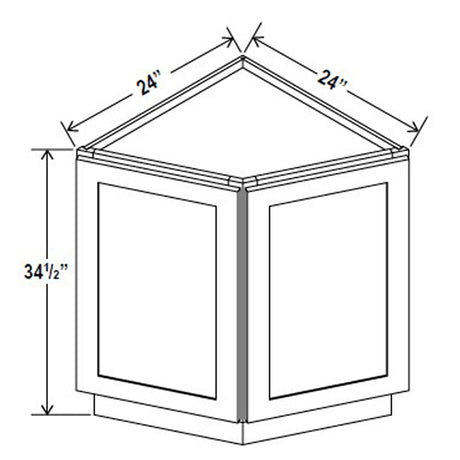 Angle Base Cabinet - 24W x 34 - 1/2H x 24D - 2D - Aspen Charcoal Grey - BUILDMYPLACE