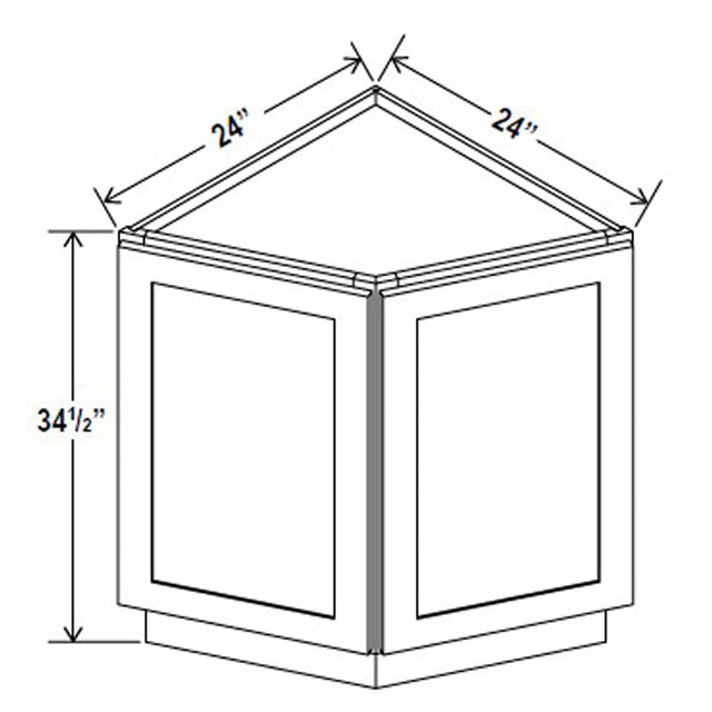 Angle Base Cabinet - 24W x 34 - 1/2H x 24D - 2D - Aspen Charcoal Grey - RTA - BUILDMYPLACE