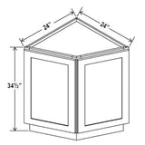 Angle Base Cabinet - 24W x 34 - 1/2H x 24D - 2D - Aspen White - RTA - BUILDMYPLACE