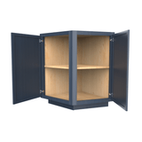 Angle Base Cabinet - 24W x 34 - 1/2H x 24D - 2D - Blue Shaker Cabinet - BUILDMYPLACE