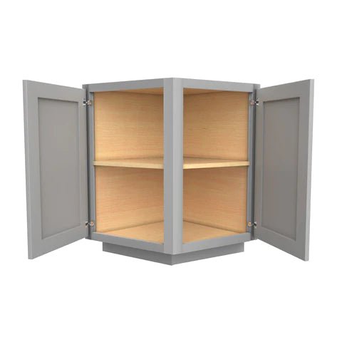 Angle Base Cabinet - 24W x 34.5H x 24D - 2D - Grey Shaker Cabinet - BUILDMYPLACE