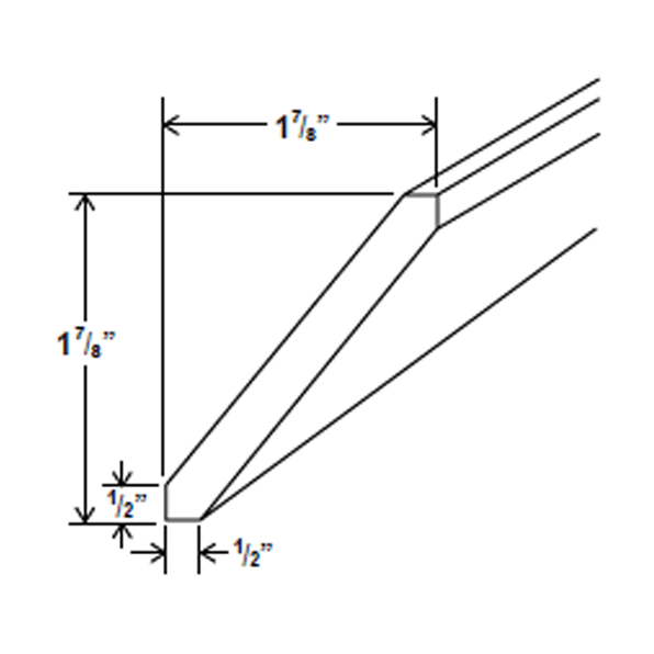 Angle Crown Moulding - 96"W x 1 7/8"H x 1 7/8"D - Aria Shaker Espresso - BUILDMYPLACE