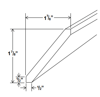 Angle Crown Moulding - 96"W x 1 7/8"H x 1 7/8"D - Grey Shaker Cabinet - BUILDMYPLACE