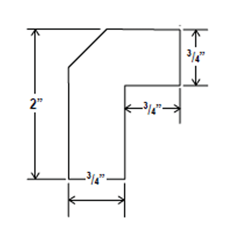 Angle Light Trail Molding - 96'W x 2