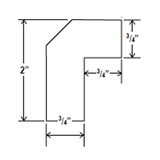 Angle Light Trail Molding - 96"W x 2"H x 3/4"D - Aria Shaker Espresso - RTA - BUILDMYPLACE