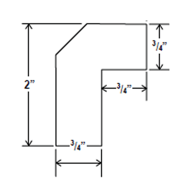 Angle Light Trail Molding - 96''W x 2"H x 3/4"D - Charleston White - RTA - BUILDMYPLACE