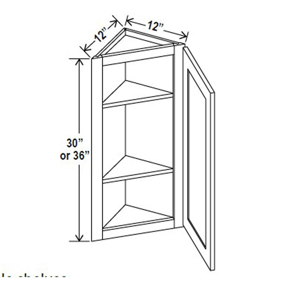 Angle Wall Cabinet - 12W x 30H x 12D - Aria Shaker Espresso - BUILDMYPLACE