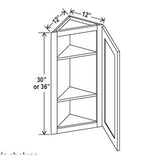 Angle Wall Cabinet - 12W x 30H x 12D - Aria Shaker Espresso - BUILDMYPLACE