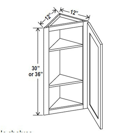 Angle Wall Cabinet - 12W x 30H x 12D - Aria Shaker Espresso - RTA - BUILDMYPLACE