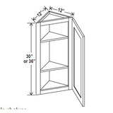Angle Wall Cabinet - 12W x 30H x 12D - Blue Shaker Cabinet - RTA - BUILDMYPLACE