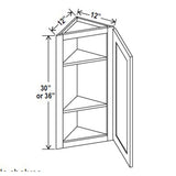 Angle Wall Cabinet - 12W x 36H x 12D - Aria Shaker Espresso - BUILDMYPLACE