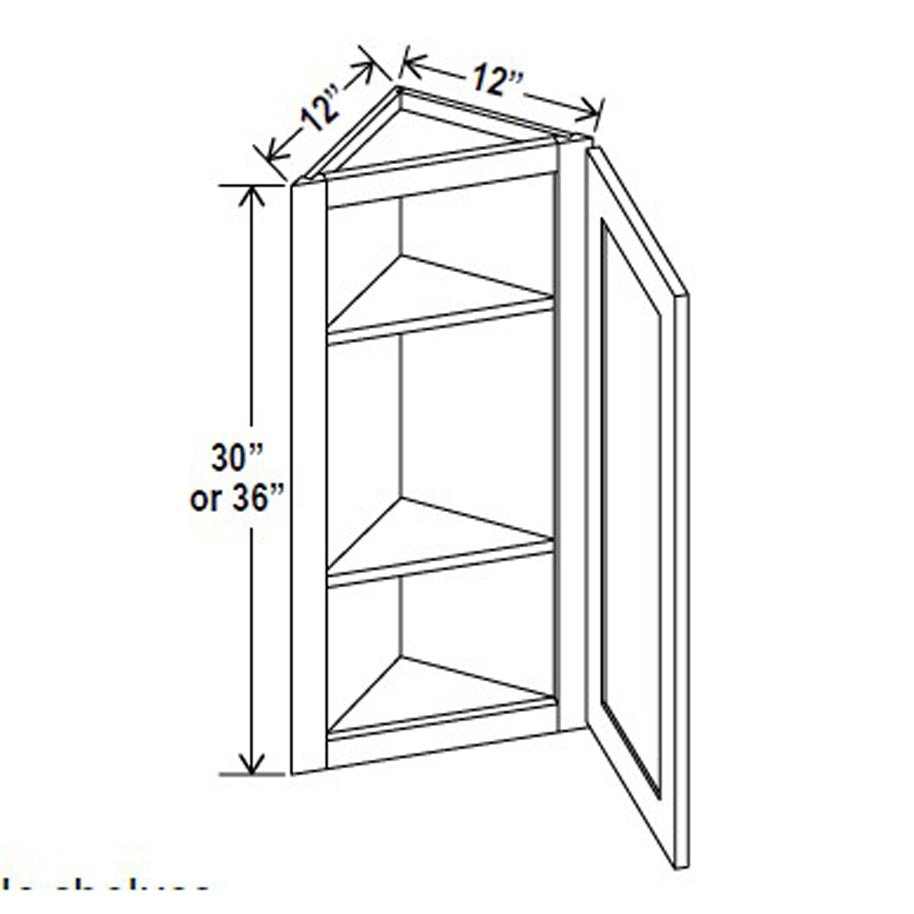 Angle Wall Cabinet - 12W x 36H x 12D - Aria Shaker Espresso