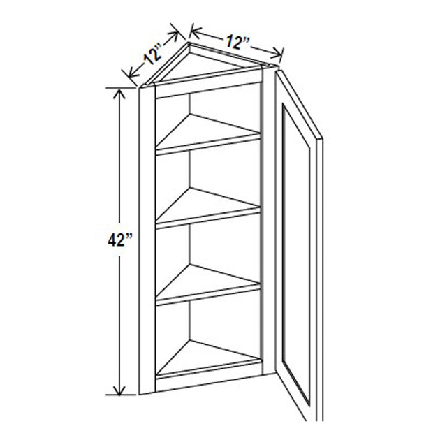 Angle Wall Cabinet - 12W x 42H x 12D - Aria Shaker Espresso - BUILDMYPLACE