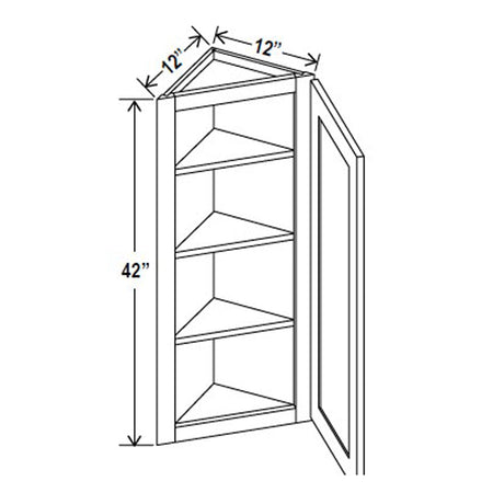 Angle Wall Cabinet - 12W x 42H x 12D - Aria Shaker Espresso - RTA - BUILDMYPLACE