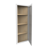 Angle Wall Cabinet - 12W x 42H x 12D - Aria White Shaker - BUILDMYPLACE