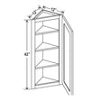 Angle Wall Cabinet - 12W x 42H x 12D - Aria White Shaker - BUILDMYPLACE