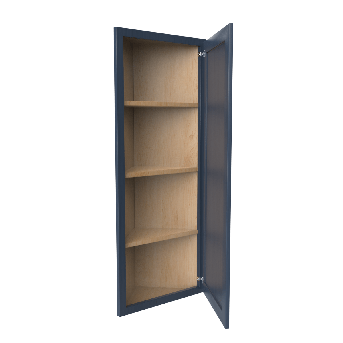 Angle Wall Cabinet - 12W x 42H x 12D - Blue Shaker Cabinet - BUILDMYPLACE