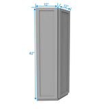 Angle Wall Cabinet - 12W x 42H x 12D - Grey Shaker Cabinet - BUILDMYPLACE