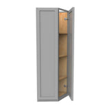 Angle Wall Cabinet - 12W x 42H x 12D - Grey Shaker Cabinet - BUILDMYPLACE