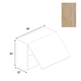 Anniversary Oak Textured - Wall Upper Cabinet - 36"W x 24"H x 12"D - Pre Assembled - Frameless Cabinet - BUILDMYPLACE