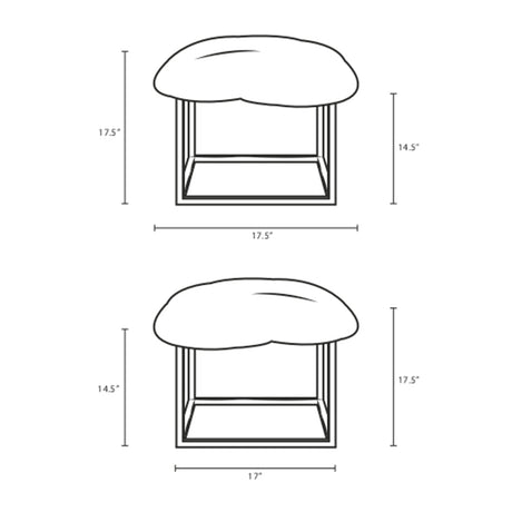 Anticipate Contemporary Ottoman With Padded Upholstered Seat In Luxurious White Sheepskin - BUILDMYPLACE