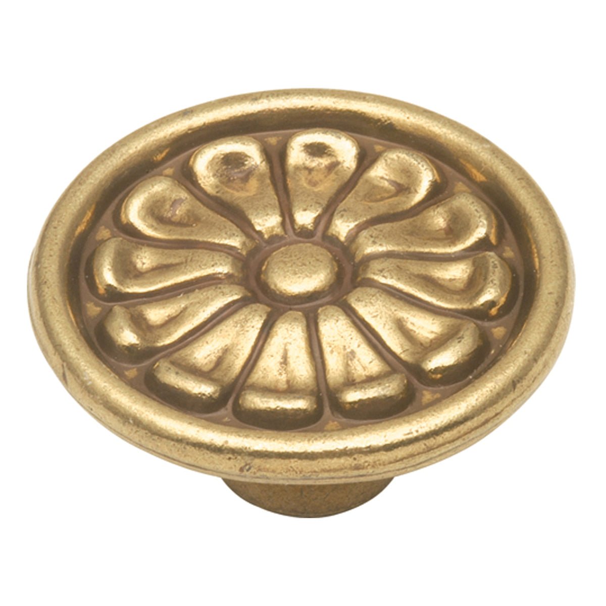 Antique Brass Knob 1 - 5/8 Inch Diameter - Manor House Collection - BUILDMYPLACE