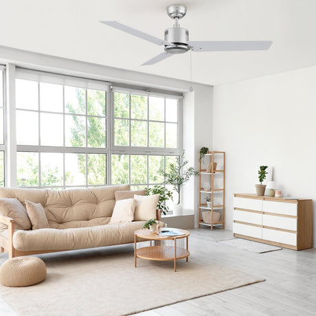 APEX 52 inch 3 - Blade No Light Ceiling Fan with Pull Chain - LEDMyPlace