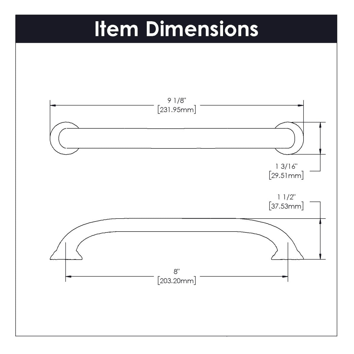 Appliance Handles - 8 Inch Center to Center - Hickory Hardware - BUILDMYPLACE