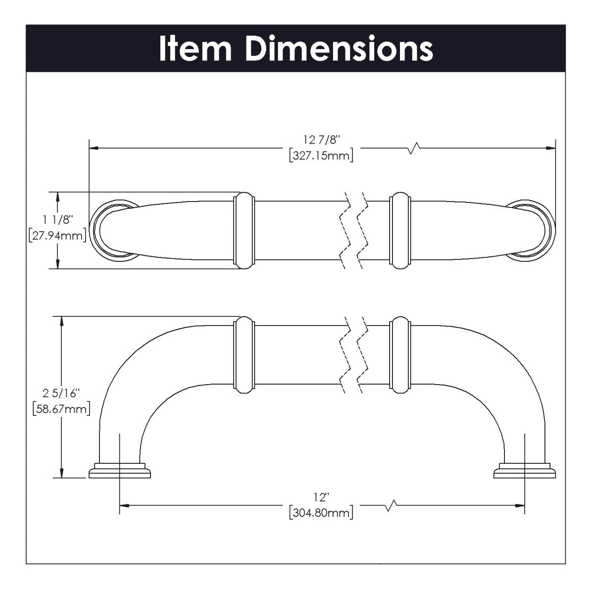 Appliance Pull - 12 Inch Center to Center - Hickory Hardware - BUILDMYPLACE