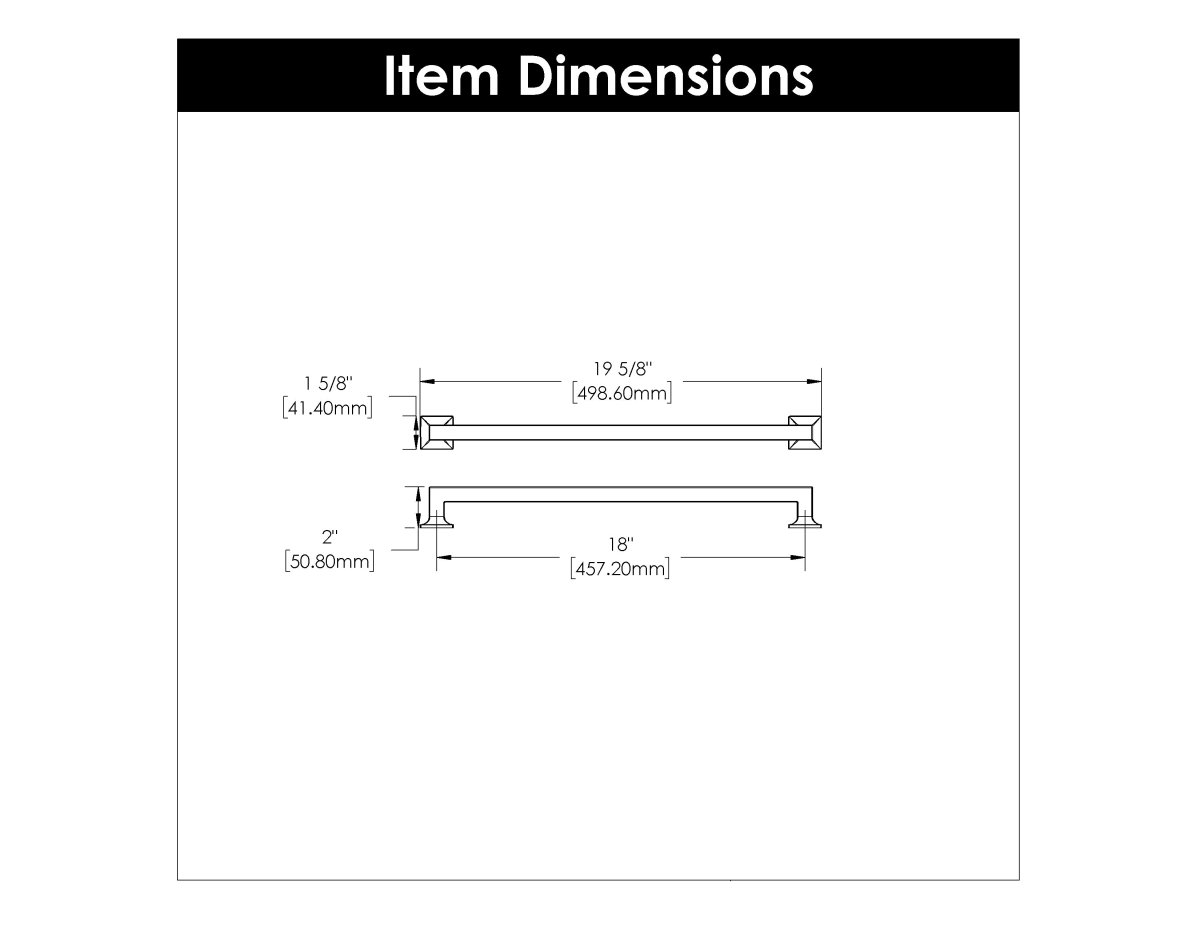 Appliance Pull 18 Inch Center to Center - Hickory Hardware - BUILDMYPLACE