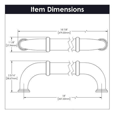 Appliance Pull - 18 Inch Center to Center - Hickory Hardware - BUILDMYPLACE