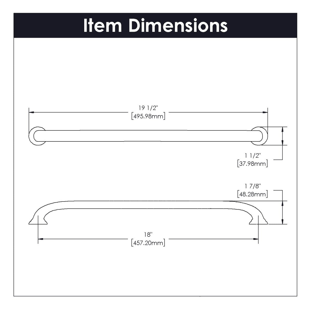 Appliance Pull 18 Inch Center to Center - Zephyr Collection - BUILDMYPLACE