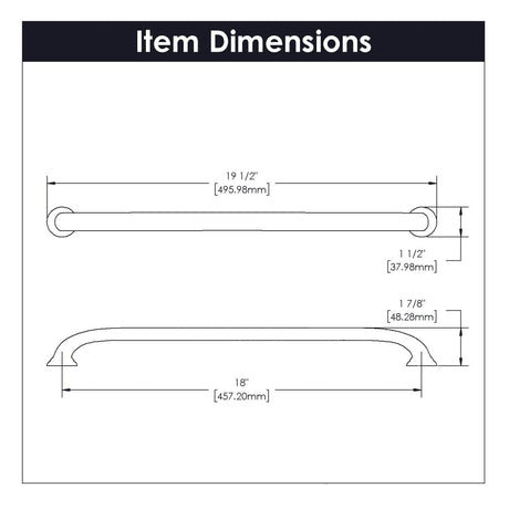 Appliance Pull 18 Inch Center to Center - Zephyr Collection - BUILDMYPLACE