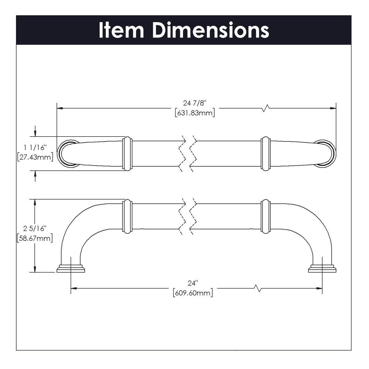 Appliance Pull - 24 Inch Center to Center - Hickory Hardware - BUILDMYPLACE