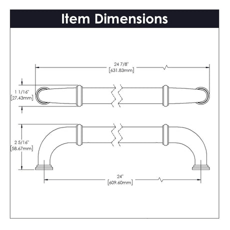 Appliance Pull - 24 Inch Center to Center - Hickory Hardware - BUILDMYPLACE