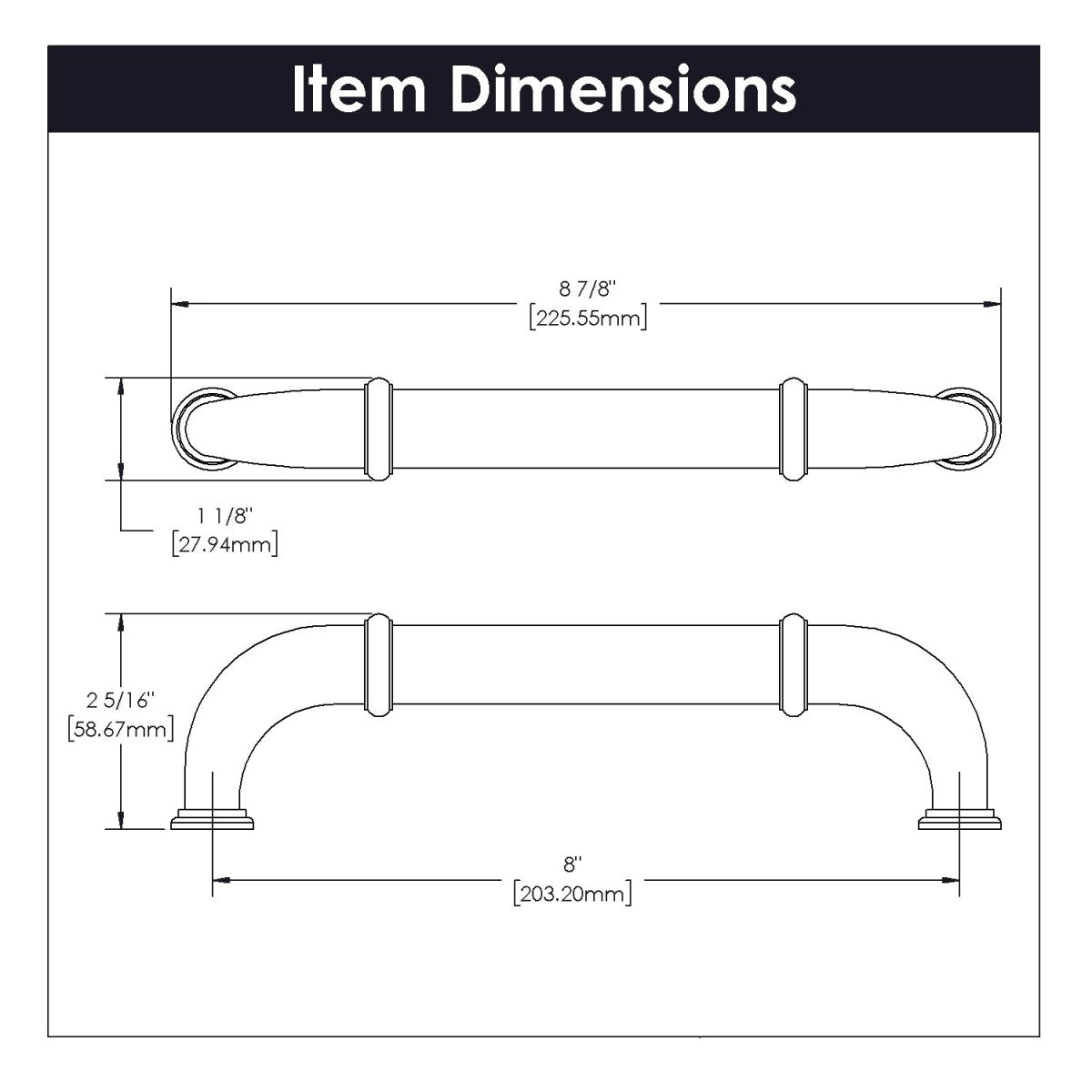 Appliance Pull - 8 Inch - Center to Center - Hickory Hardware - BUILDMYPLACE