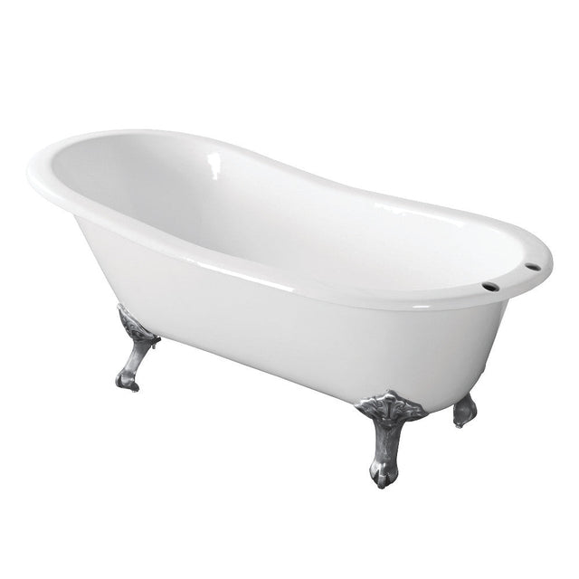 Aqua Eden 67" Cast Iron Clawfoot Tub with 7" Faucet Drillings - BUILDMYPLACE